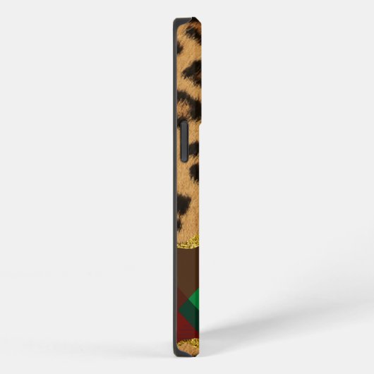 Leopard Kariert iPhone Hülle (Rechte Seite)