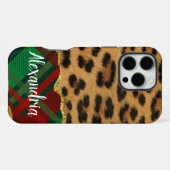 Leopard Kariert iPhone Hülle (Rückseite (Horizontal))