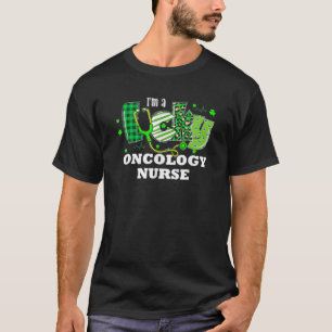 Leopard Kariert Kleeblatt Lucky Oncology Nurse St  T-Shirt