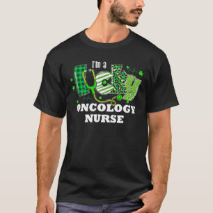 Leopard Kariert Kleeblatt Lucky Oncology Nurse St T-Shirt