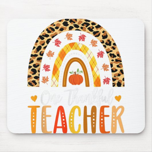 Leopard Kariert Rainbow One Thankful Teachkin Pump Mousepad (Vorne)