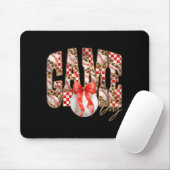 Leopard kariert Spieltag Baseball Kokette Schleife Mousepad (Mit Mouse)