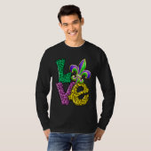 Leopard Karierte Liebe mit Fleur D Lis Mardi Gras T-Shirt (Vorne ganz)