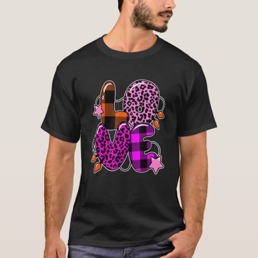 Leopard Karierte Liebe Weihnachtsschreiben Weihnac T-Shirt (Vorderseite)