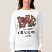 Leopard Karierte Liebe wird Oma genannt Sweatshirt (Vorderseite)