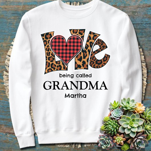 Leopard Karierte Liebe wird Oma genannt Sweatshirt