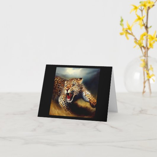 Leopard Karte (Gelbe Blume)