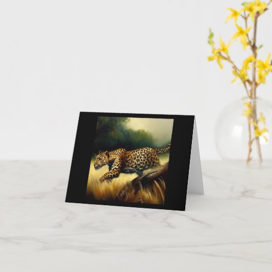 Leopard Karte (Gelbe Blume)