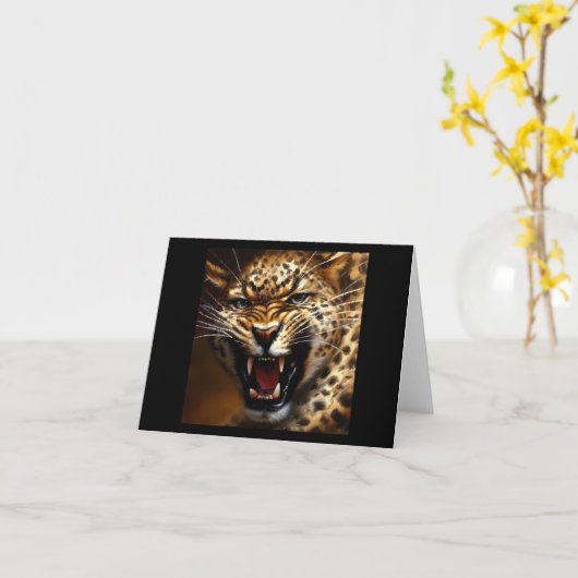 Leopard Karte (Gelbe Blume)