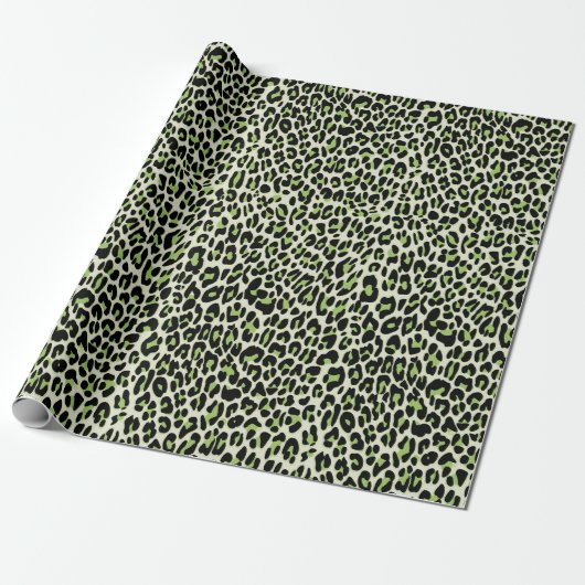 Leopard, Käse, Grün Geschenkpapier (Ungerollt)