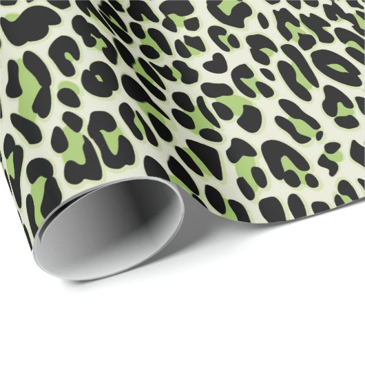 Leopard, Käse, Grün Geschenkpapier (Rolleneckpunkt)