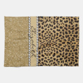 Leopard-Kassagold-Glitzer-diamante de imitación Küchentuch (Horizontal)