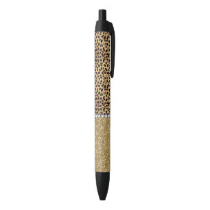 Leopard-Kassagold-Glitzer-diamante de imitación Kugelschreiber