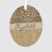 Leopard-Kassagold-Glitzer-diamante de imitación Ornament (Vorderseite)