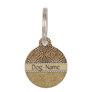 Leopard-Kassagold-Glitzer-diamante de imitación Tiermarke