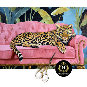 Leopard Kat Decoupage  Seidenpapier