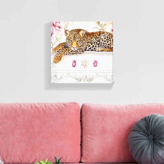 Leopard-Katze Leinwanddruck (Insitu (Wohnzimmer))