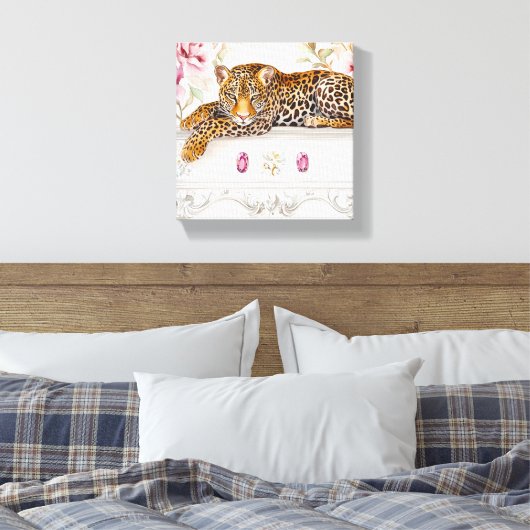 Leopard-Katze Leinwanddruck (Insitu (Schlafzimmer))