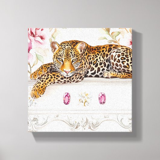 Leopard-Katze Leinwanddruck (Vorderseite)