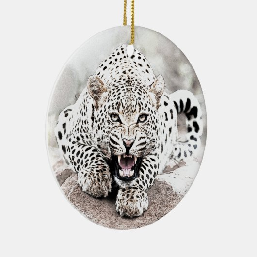 Leopard Keramik Ornament (Rechts)