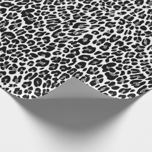 Leopard, Ketah-Tierdruck grau Geschenkpapier (Ecke)