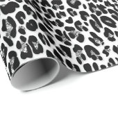 Leopard, Ketah-Tierdruck grau Geschenkpapier (Rolleneckpunkt)