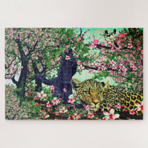 Leopard-Kirschblüten Puzzle