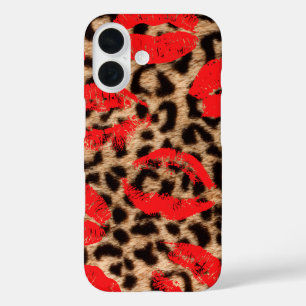 Leopard Kiss Lippenstift küsst iPhone 16 Hülle