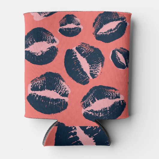 Leopard Kiss: Lipstick-Mode Dosenkühler (Vorderseite)