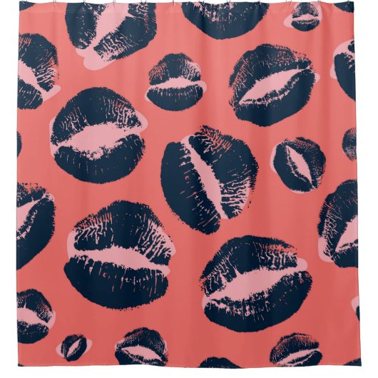 Leopard Kiss: Lipstick-Mode Duschvorhang (Vorderseite)