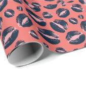 Leopard Kiss: Lipstick-Mode Geschenkpapier (Rolleneckpunkt)