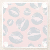 Leopard Kiss: Lipstick-Mode Glasuntersetzer (Rückseite)