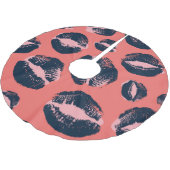 Leopard Kiss: Lipstick-Mode Polyester Weihnachtsbaumdecke (Schrägansicht)