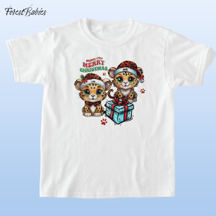 Leopard Kitty Meowy Little Frohe Weihnachten 🐾 🐆 T-Shirt