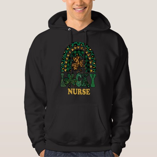 Leopard Kleeblatt Regenbogen für St Patricks Day L Hoodie (Vorderseite)