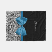 Leopard  Kobalt-Blauer Band Fleecedecke (Vorderseite (Horizontal))