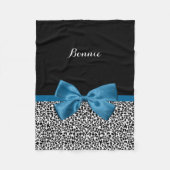 Leopard  Kobalt-Blauer Band Fleecedecke (Vorderseite)