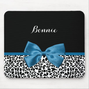Leopard  Kobalt-Blauer Band Mousepad
