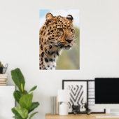 Leopard-Kopfschuss Poster (Heimbüro)