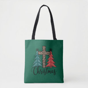 Leopard Kreuz Weihnachtsbäume Christlich  Tasche