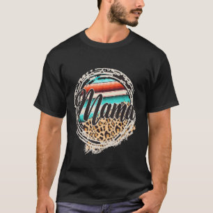 Leopard Kuh Muster Mama Serape Druck Cowgirl Rodeo T-Shirt