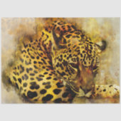 Leopard Kunstfarbendekoupage Tissue Seidenpapier (Vorderseite)