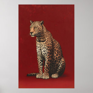 Leopard-Kunstposter regales Porträt einer Großkatz Poster