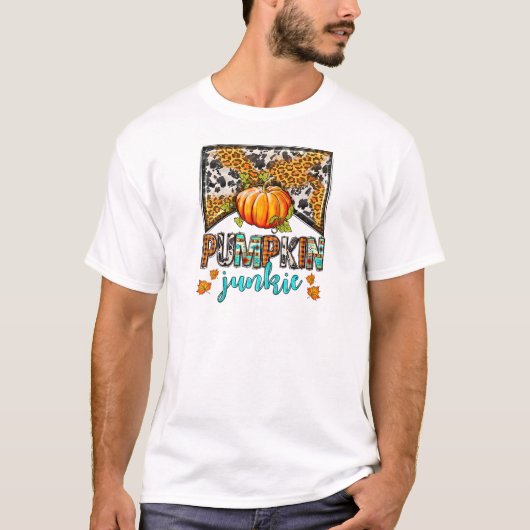 Leopard Kürbis Süchtiger Herbstlaub T-Shirt (Vorderseite)