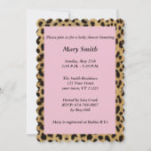 Leopard Lace Heart Baby Dusche Einladung (Rückseite)