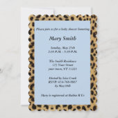 Leopard Lace Heart Baby Dusche Einladung (Rückseite)