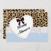 Leopard Lace Heart Baby Dusche Einladung (Vorne/Hinten)