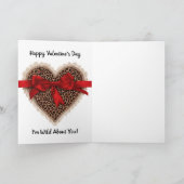 Leopard Lace Red Ribbon Valentine's Day Heart Karte (Innenseite)