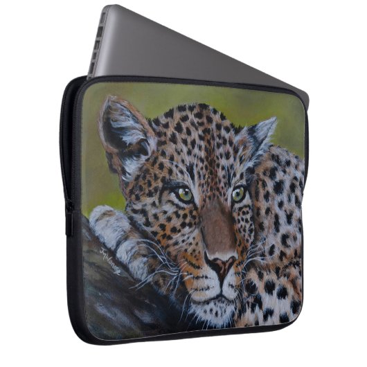 Leopard Laptop Case (Vorne Rechts)