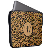 Leopard-Laptop-Hülse mit Initiale Laptopschutzhülle (Vorne Rechts)